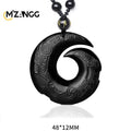 Natural Black Obsidian Lucky Amulet Necklace Pendant Men and Women Holiday Gift Men and Women Necklace