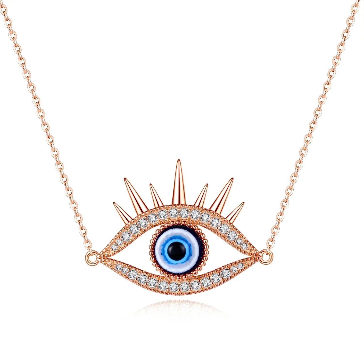 KALETINE Fashion Evil Eye women Necklace 925 Sterling Silver Blue Eye Clavicle Chain Necklace Accessories Jewelry Adjustable