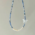 New Arrival Sweet Butterfly Natural Freshwater Pearl 925 Sterling Silver Female Jewelry Set For Women Necklace Bracelet Gifts