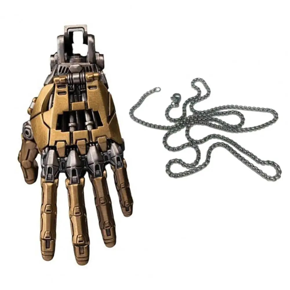 Mechanical Palm Pendant Joint Movable Metal Manipulator Hand Charm Men Women Necklace Key Chain Accessories Gift