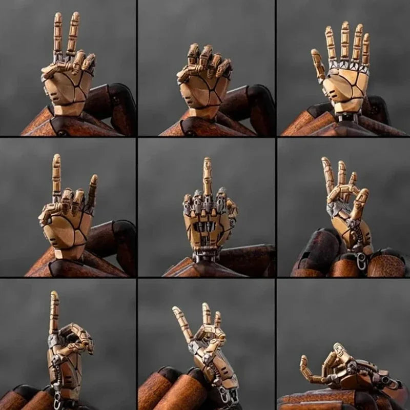 Mechanical Palm Pendant Joint Movable Metal Manipulator Hand Charm Men Women Necklace Key Chain Accessories Gift