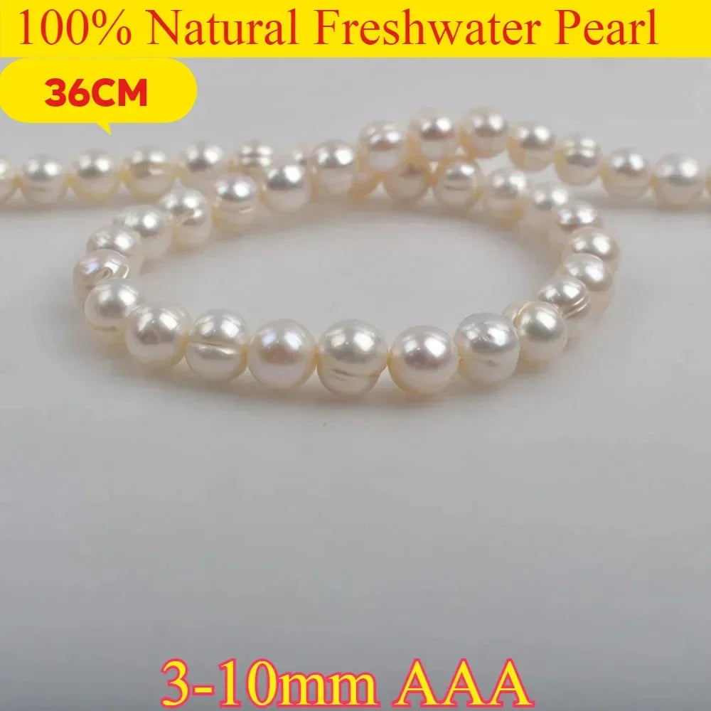 AAA3-10mm Premium Natural Freshwater Pearl Potato Bead for Wedding Jewelry Making Supplies DIY Women Necklace Bracelet Accessory