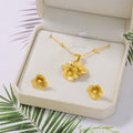 Women Necklace Earrings Jewelry Set Exquisite Flower Pendant Gold Plated Luxury Nigeria Wedding Women's Day Gift