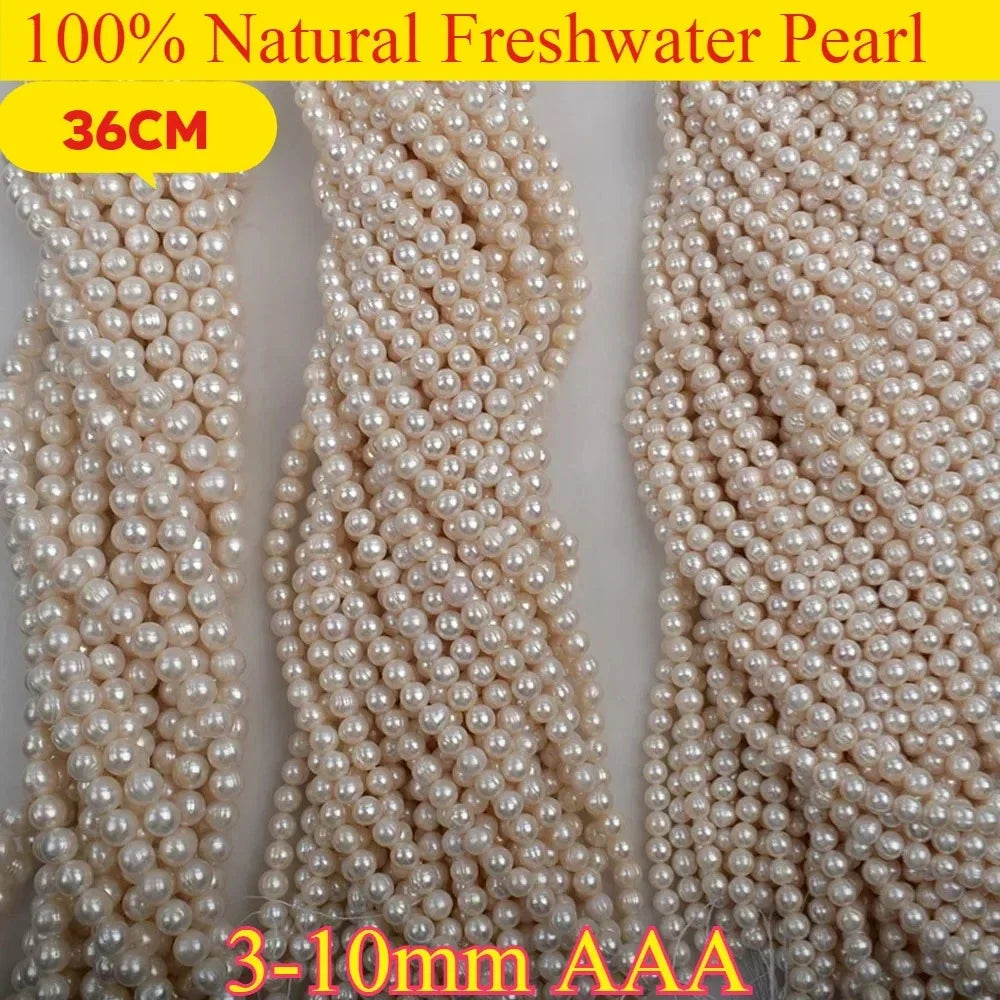 AAA3-10mm Premium Natural Freshwater Pearl Potato Bead for Wedding Jewelry Making Supplies DIY Women Necklace Bracelet Accessory