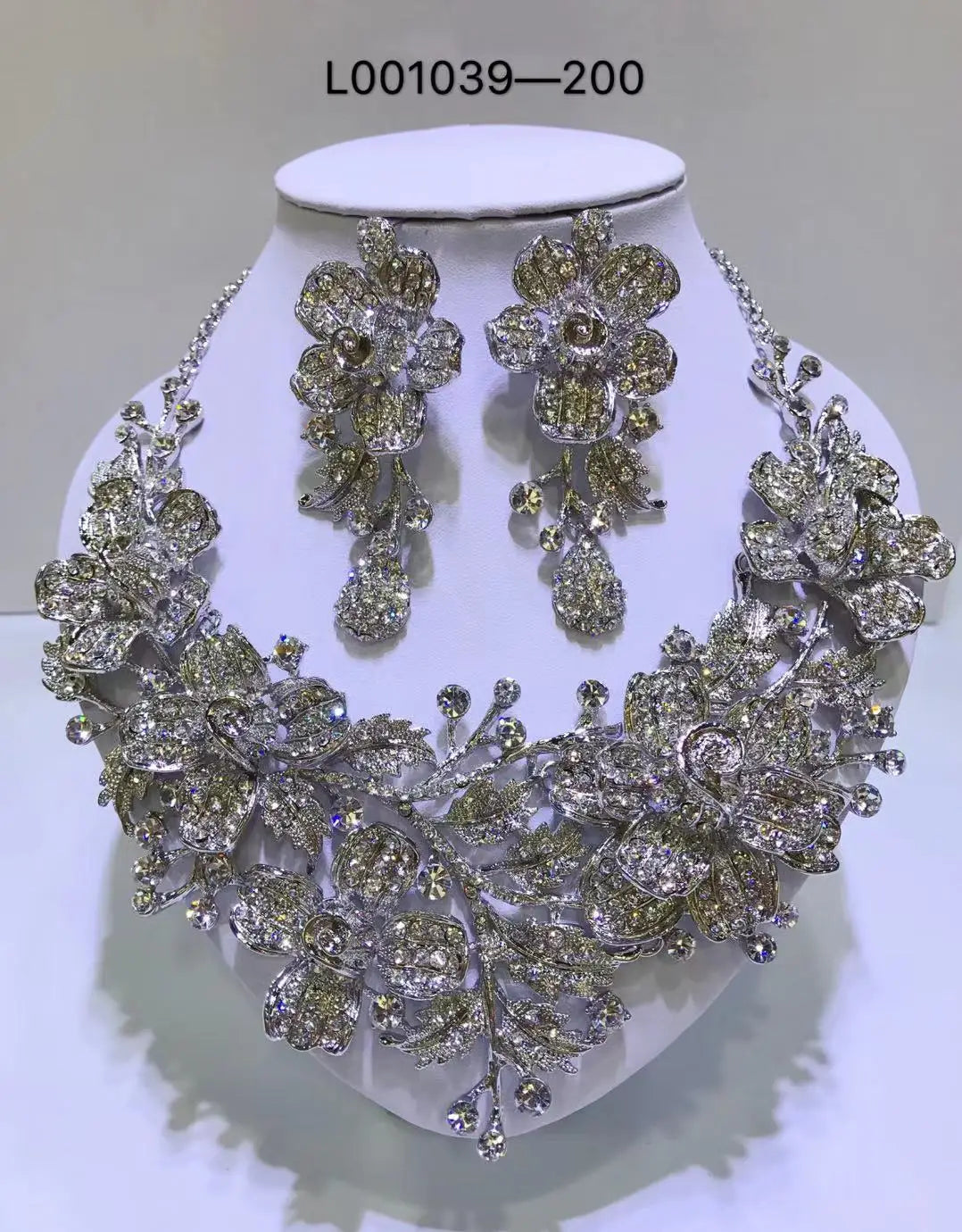 Jewelry Sets Multicolor Bridal Wedding Big Crystal Dubai Gold Color Jewelry Sets For Women Necklace Earrings