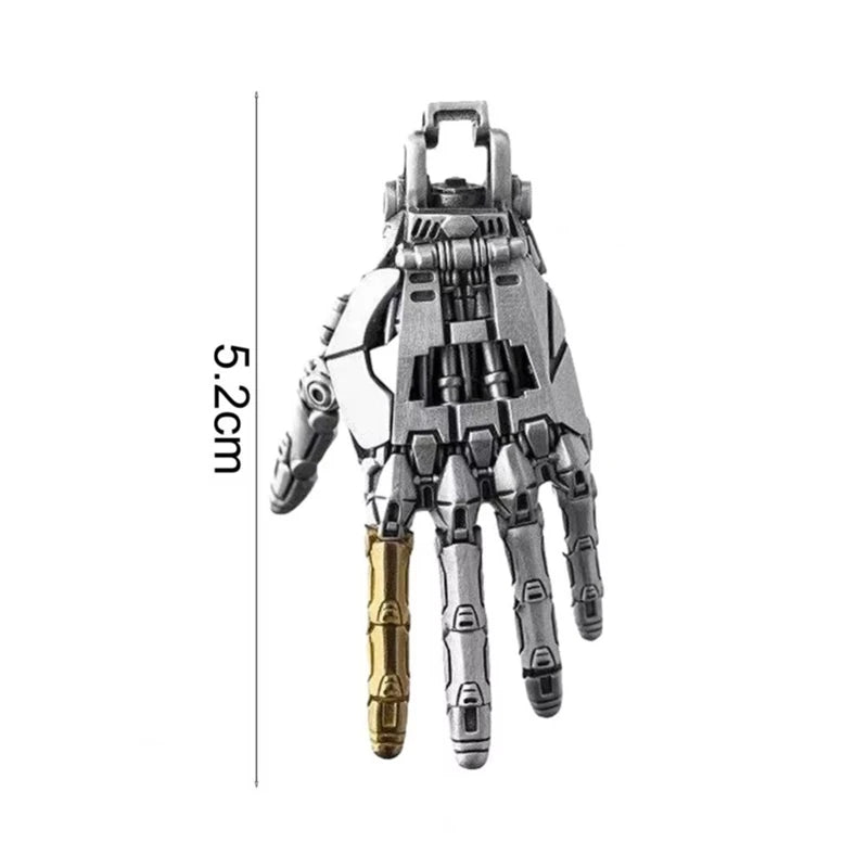 Mechanical Palm Pendant Joint Movable Metal Manipulator Hand Charm Men Women Necklace Key Chain Accessories Gift
