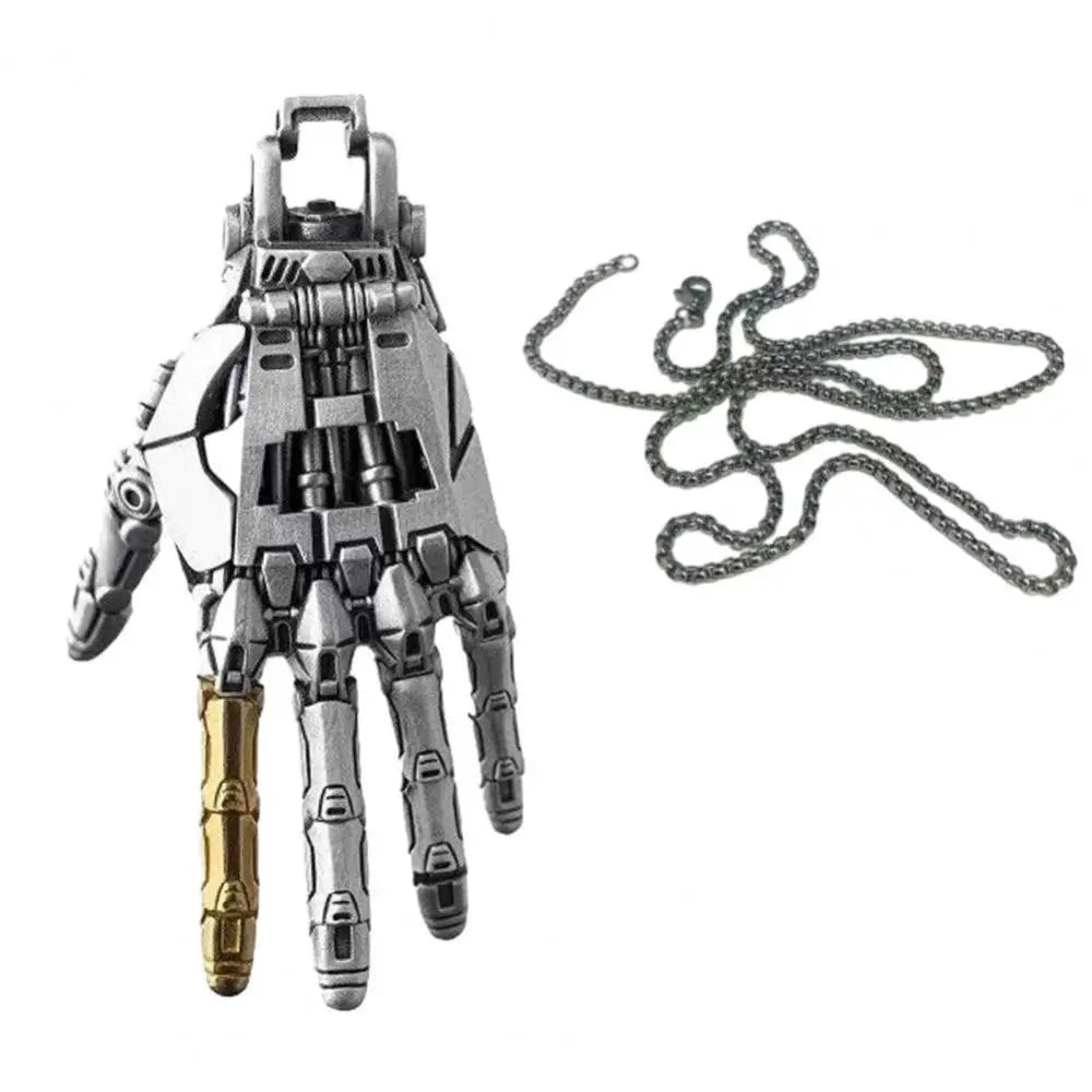 Mechanical Palm Pendant Joint Movable Metal Manipulator Hand Charm Men Women Necklace Key Chain Accessories Gift