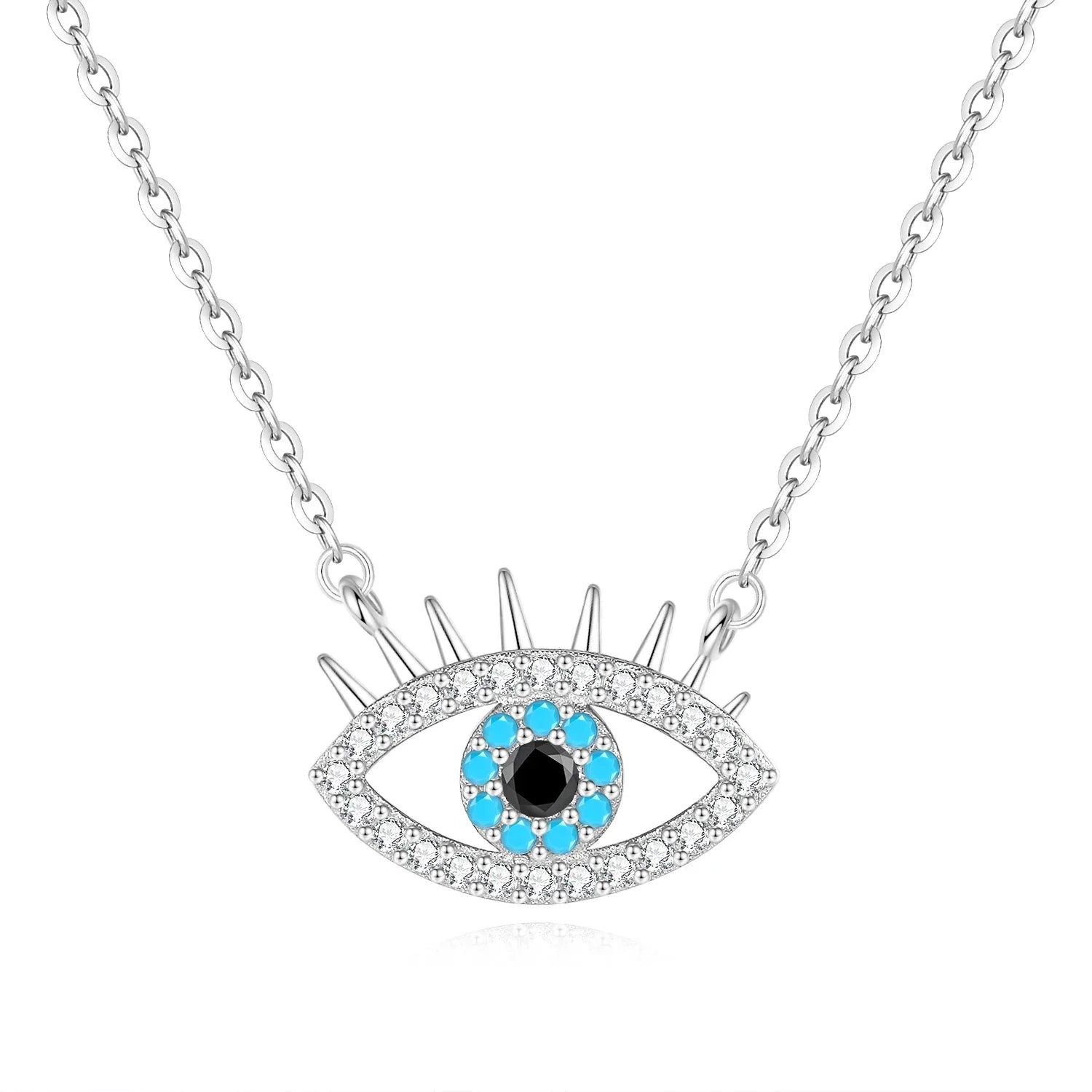 KALETINE Fashion Evil Eye women Necklace 925 Sterling Silver Blue Eye Clavicle Chain Necklace Accessories Jewelry Adjustable