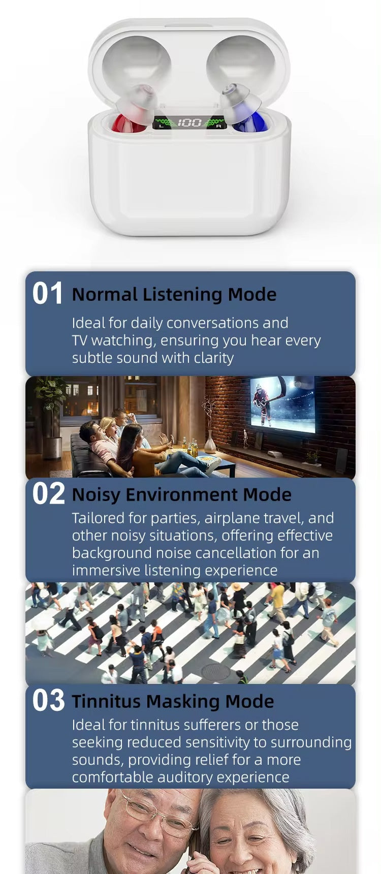 Cross-border Within The Ear Elderly Digital Hearing Aid Sound Amplifier Sound Collector Mobile Charging Warehouse