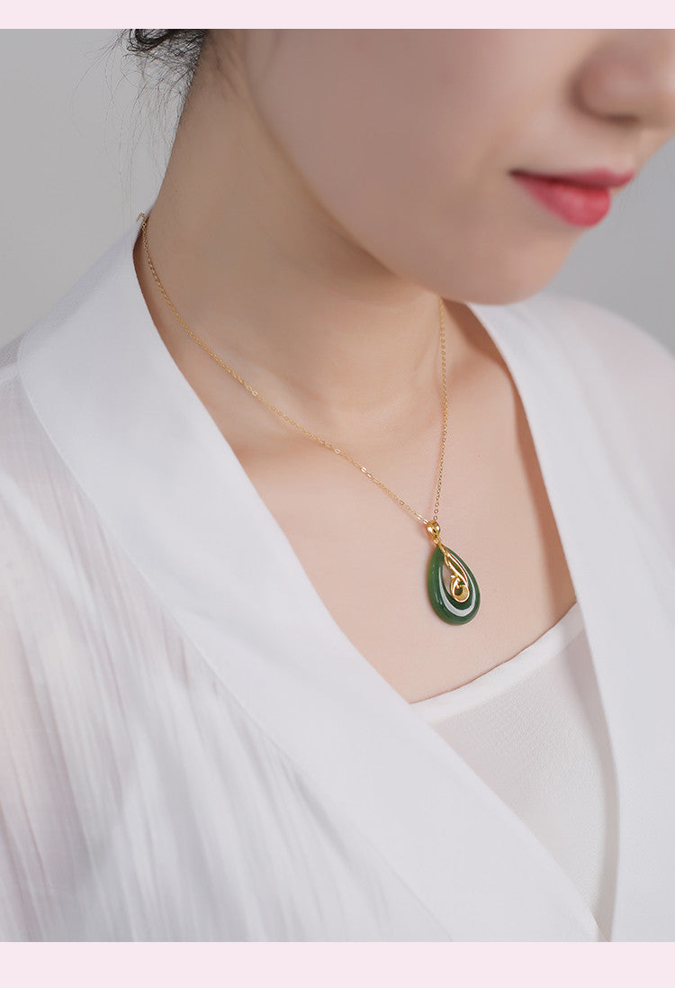 Hotan Jade Gold Pendant