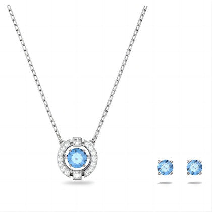 Pulsating Heart" Blue Vibrant Crystal Necklace